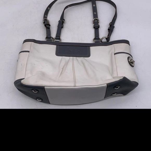 Coach Handbags - Coach Leather Shoulder Bag White and Gray